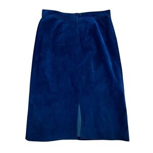 Gorgeous Vintage Muted Royal Blue Suede Pencil Skirt Size Small-M